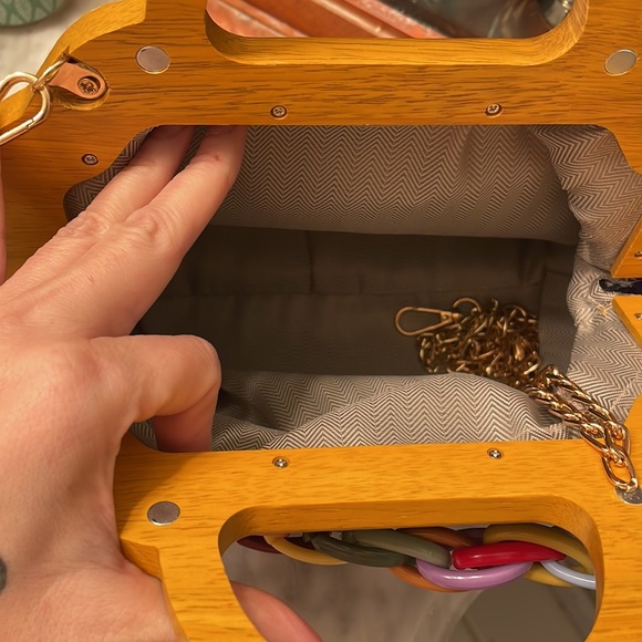 Cute furry multicolored bag. New - Picture 3 of 5